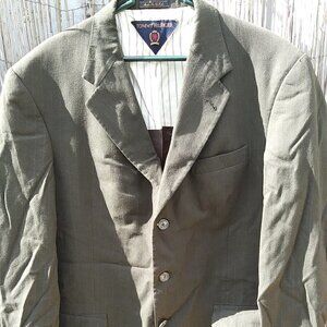 Tommy Hilfiger Olive Green Pinstripe Blazer Suit Jacket Dillard's 41L